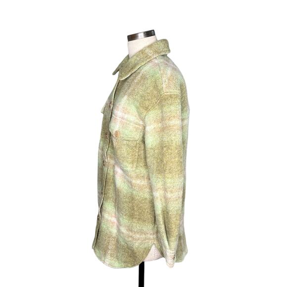 WILFRED FREE Green Plaid The Ganna Shirt Jacket Shacket Women's Size Small - Picture 2 of 6